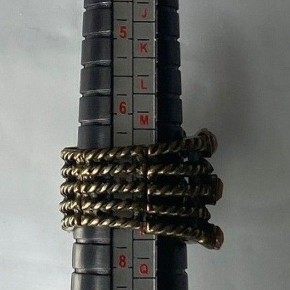 Unique Statement Ring Copper Tone Multi Gemstone … - image 3